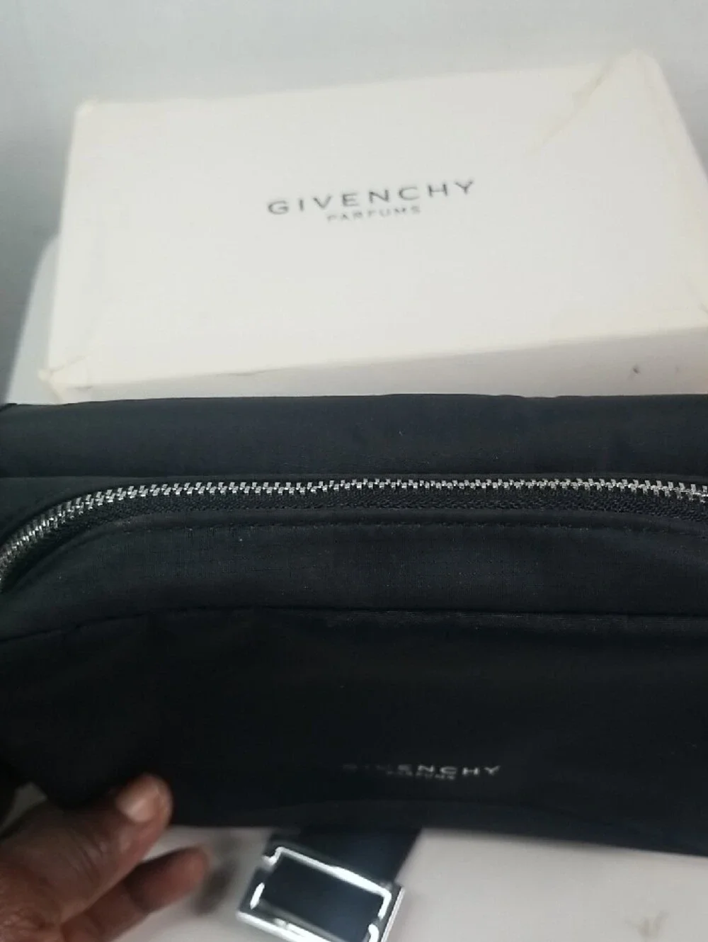 Givenchy Black Women's en's Toiletry Pouch with Silver Hardware